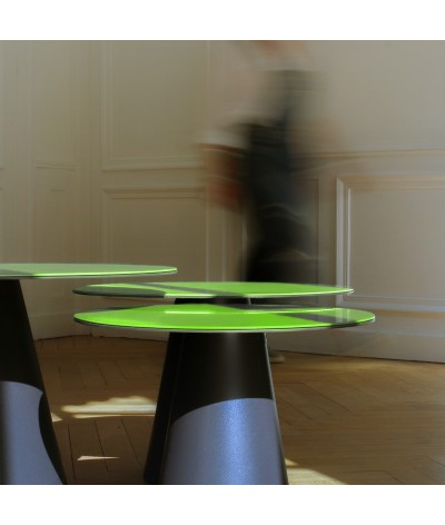 tables basses ronde en métal couleur vert