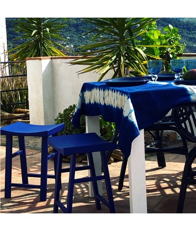 tabouret Ibiza en métal couleur bleu majorelle