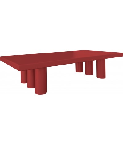 table de salon rectangle en métal togo couleur rouge
