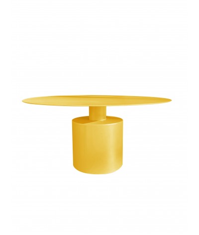 table basse ronde en métal Pétra couleur soleil RAL 1023