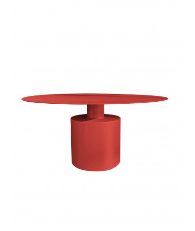 table basse ronde en métal Pétra couleur brique RAL 3003