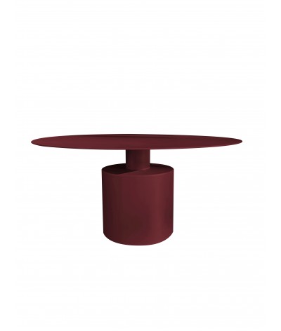 table basse ronde en métal Pétra couleur bordeaux RAL 3005