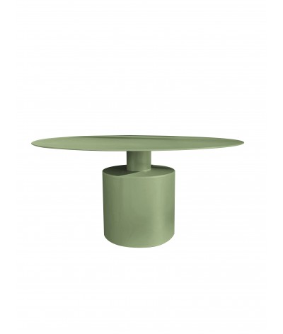 table basse ronde en métal Pétra couleur sauge RAL 6021