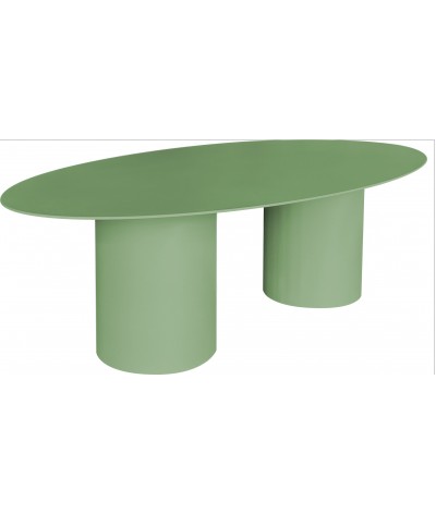 table basse de jardin ovale en métal Mali couleur sauge