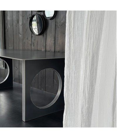 table de repas en acier naturel brut bioko