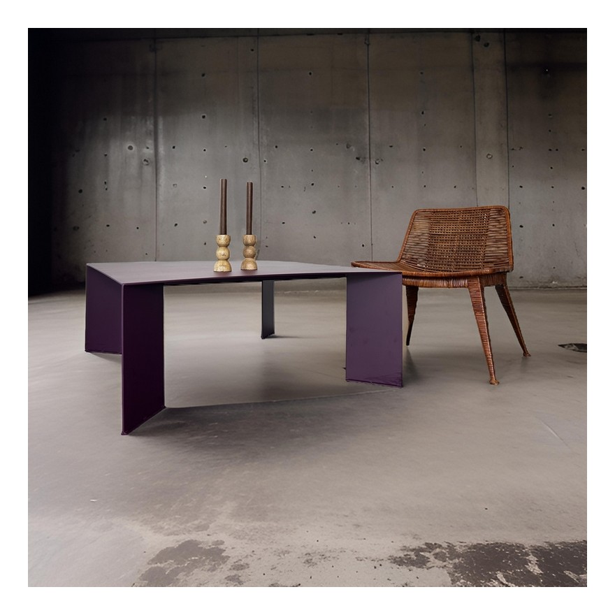 TABLE BASSE MINIMAL COULEUR POURPRE