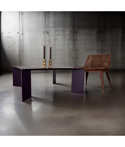 TABLE BASSE MINIMAL COULEUR POURPRE