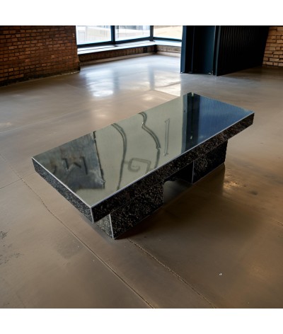 table basse acier industriel pur
