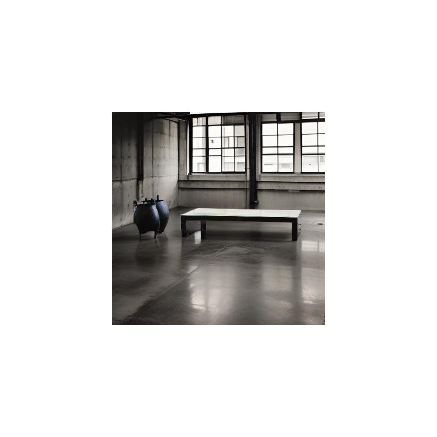 table basse loft fermé acier industriel
