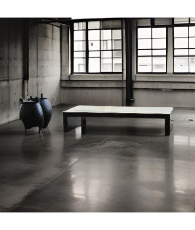 table basse loft fermé acier industriel
