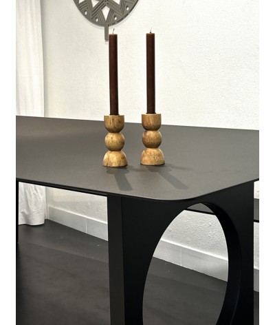 table de repas ou bureau en métal noir bioko
