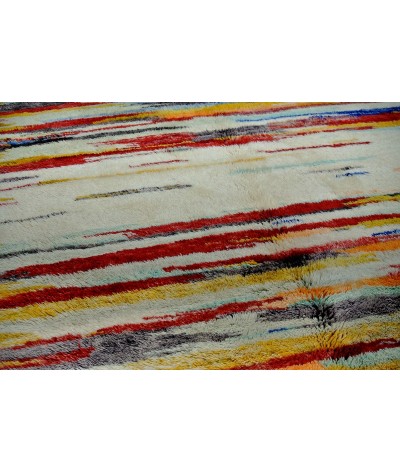 TAPIS LIGNES COLOREES MRIRT MOYEN ATLAS HAND MADE