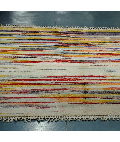 TAPIS LIGNES COLOREES MRIRT MOYEN ATLAS HAND MADE