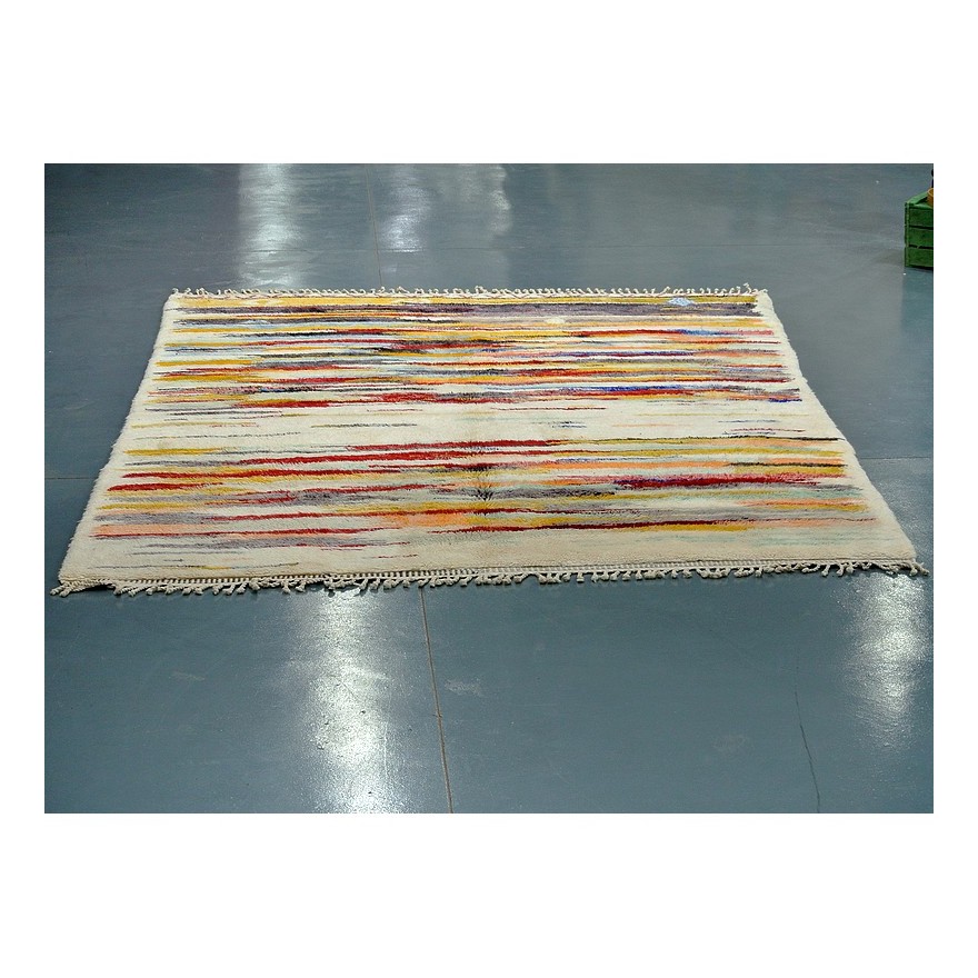 TAPIS LIGNES COLOREES MRIRT MOYEN ATLAS HAND MADE