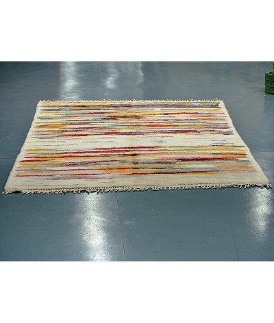 TAPIS LIGNES COLOREES MRIRT MOYEN ATLAS HAND MADE